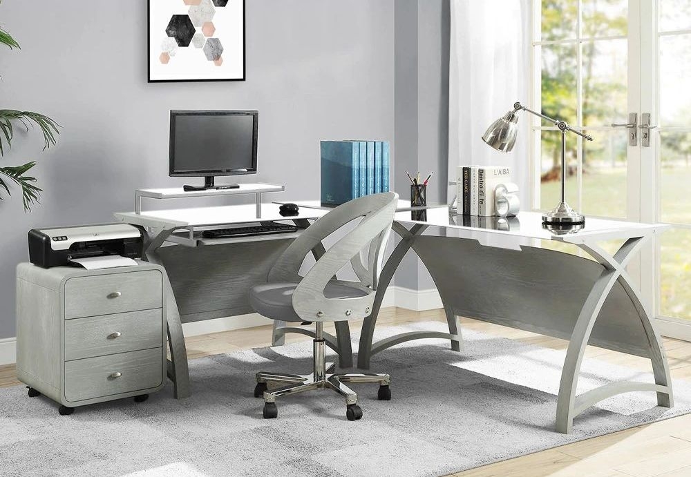 Curve Laptop Table - Grey - 900LT - PC201