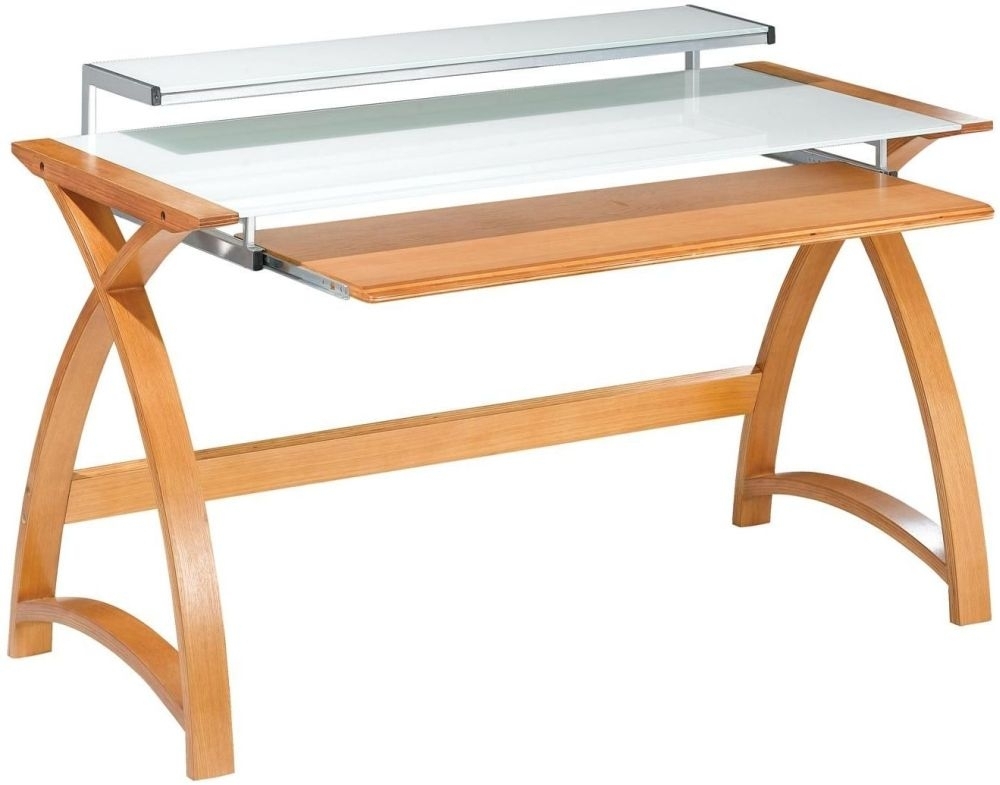 Curve Computer Desk - Oak - 1300 - PC201