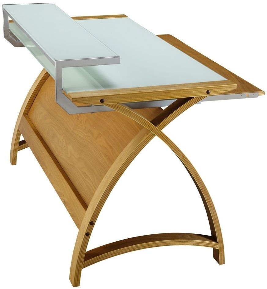 Curve Computer Desk - Oak - PC201 900