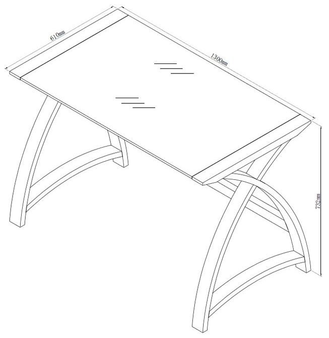 Curve Laptop Table - Oak - PC201 1300LT