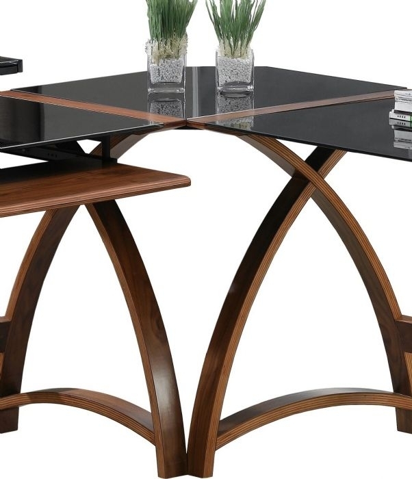 Curve Corner Connector - Walnut Black Glass - PC201 CC