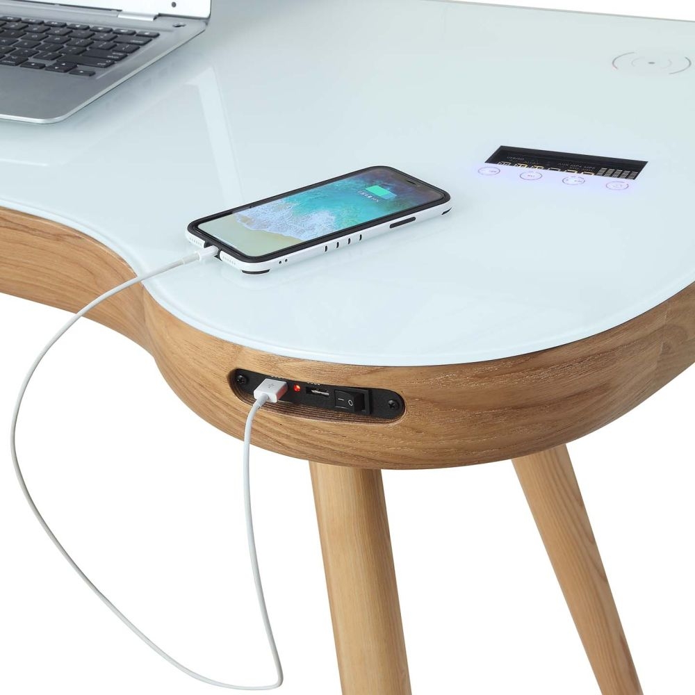 San Francisco Charging Desk with Bluetooth Speaker - Ash - PC711