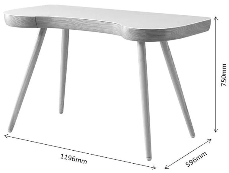 San Francisco Executive Curved Desk - Grey and White - PC714