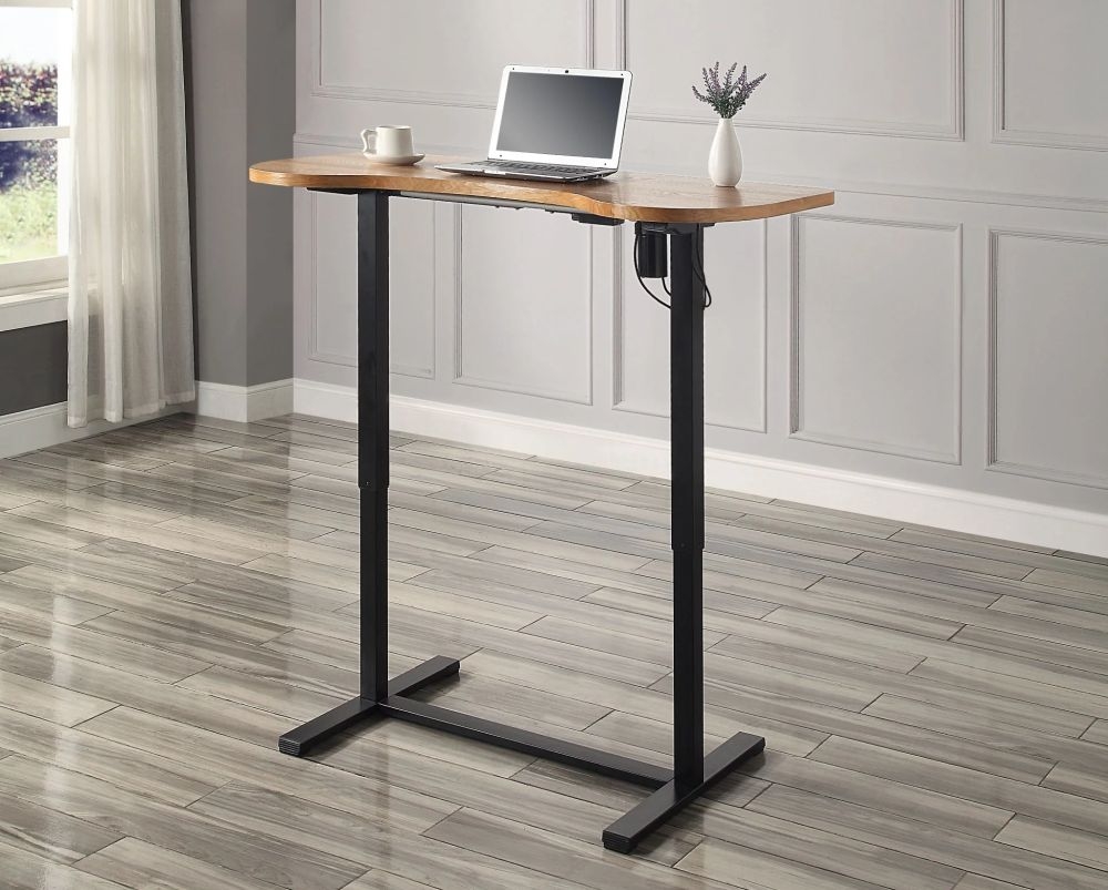 San Francisco Height Adjustable Desk - Oak and Black - PC715