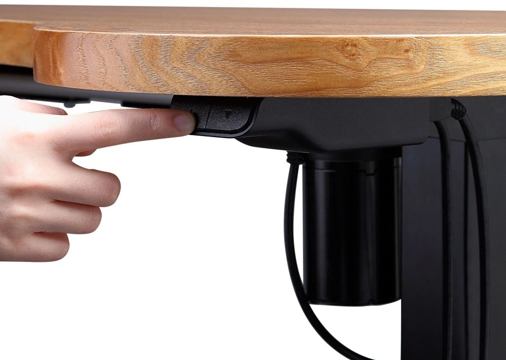 San Francisco Height Adjustable Desk - Oak and Black - PC715