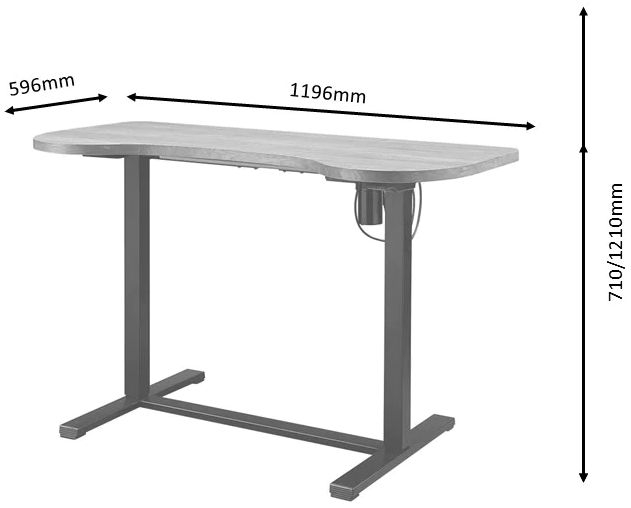 San Francisco Height Adjustable Desk - Oak and Black - PC715