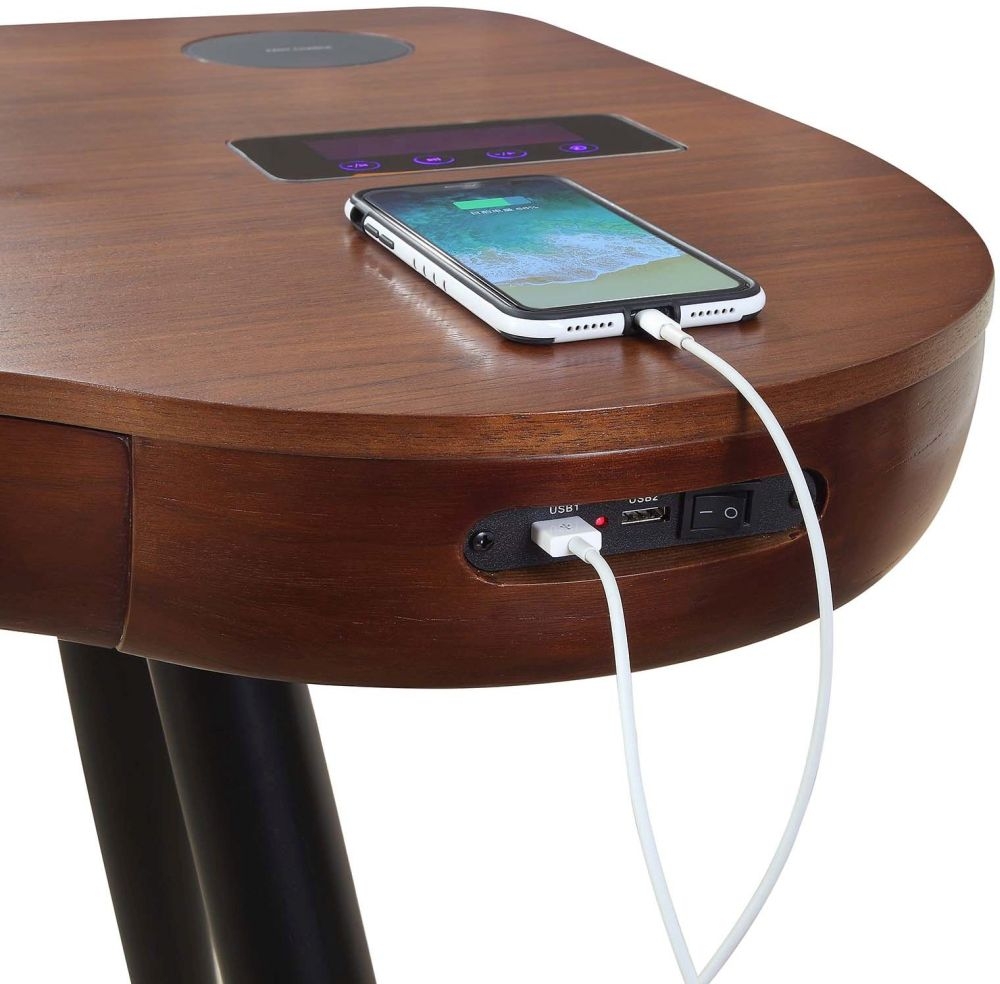 San Francisco Charging Desk - Walnut - Bluetooth Speaker - PC711