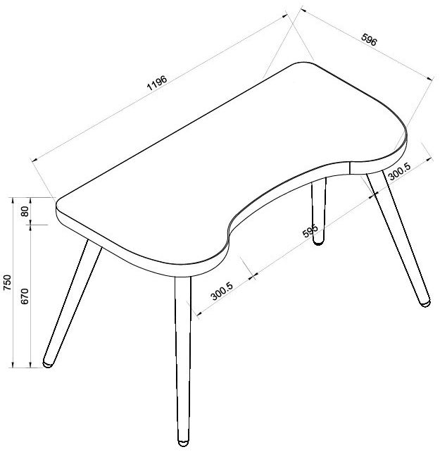 San Francisco Executive Curved Desk - Walnut - PC714
