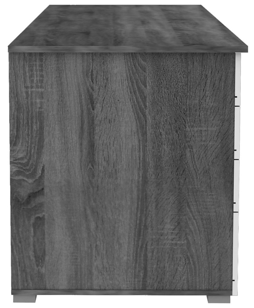 Kentucky Office Desk - Dark Oak & High Gloss White - AW1374DO