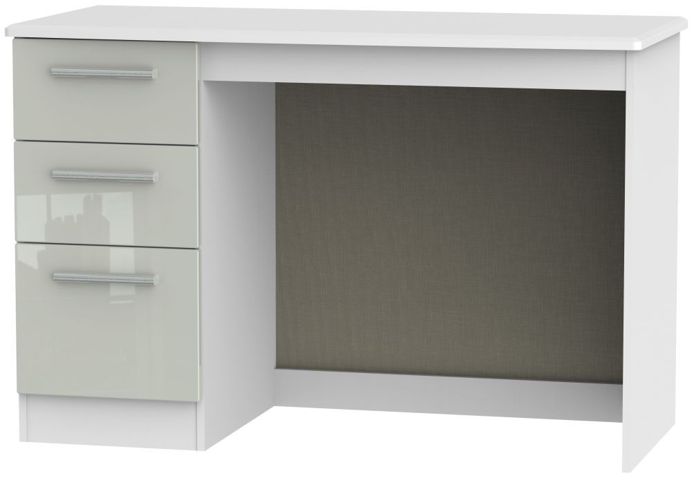 Knightsbridge Cashmere Gloss and White 3 Drawer Desk