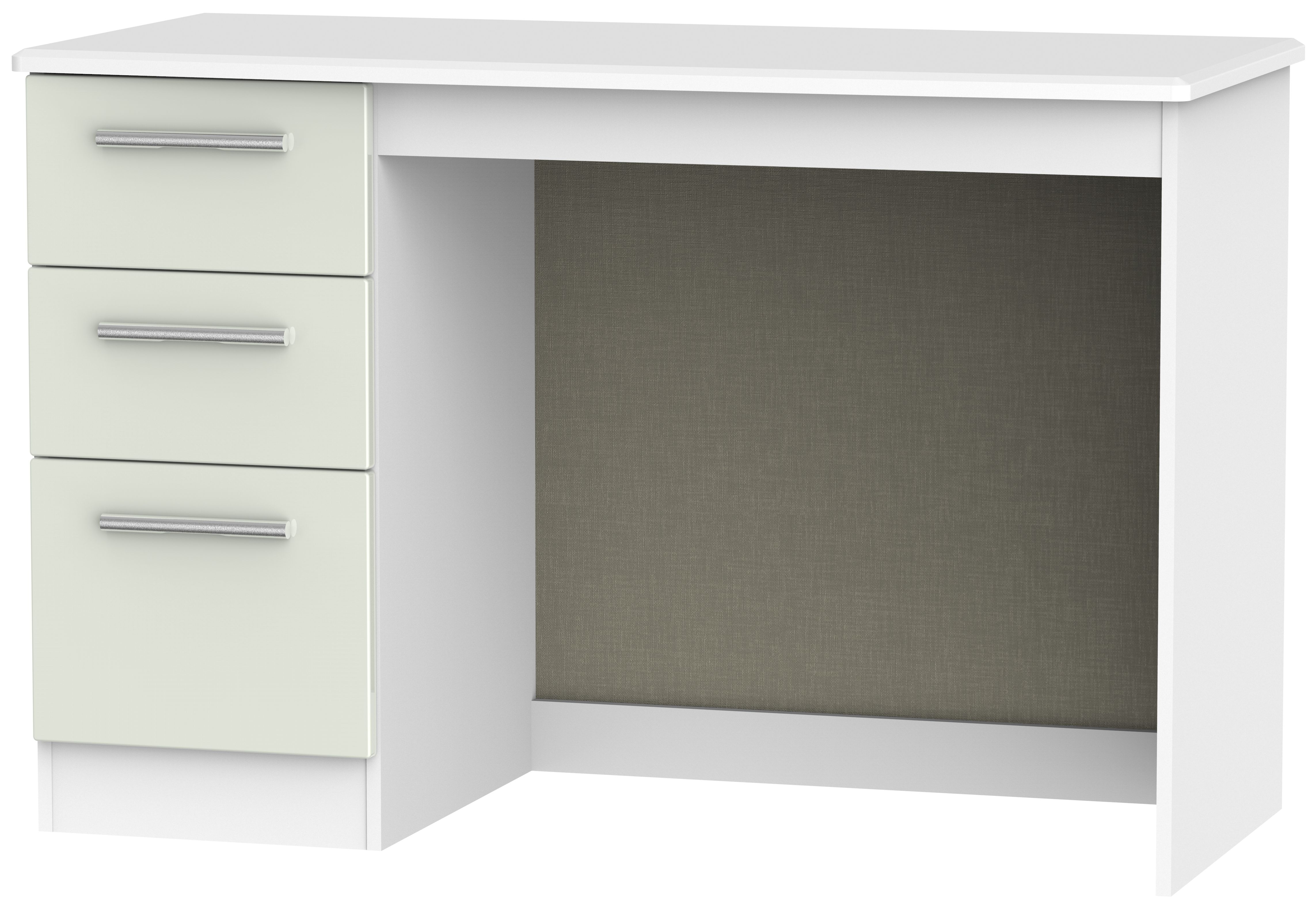 Knightsbridge Cashmere Matt and White 3 Drawer Desk