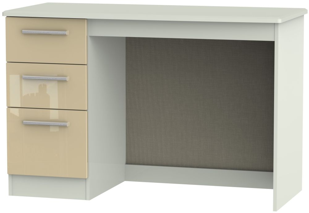 Knightsbridge Gloss Mushroom and Cashmere Matt 3 Drawer Desk