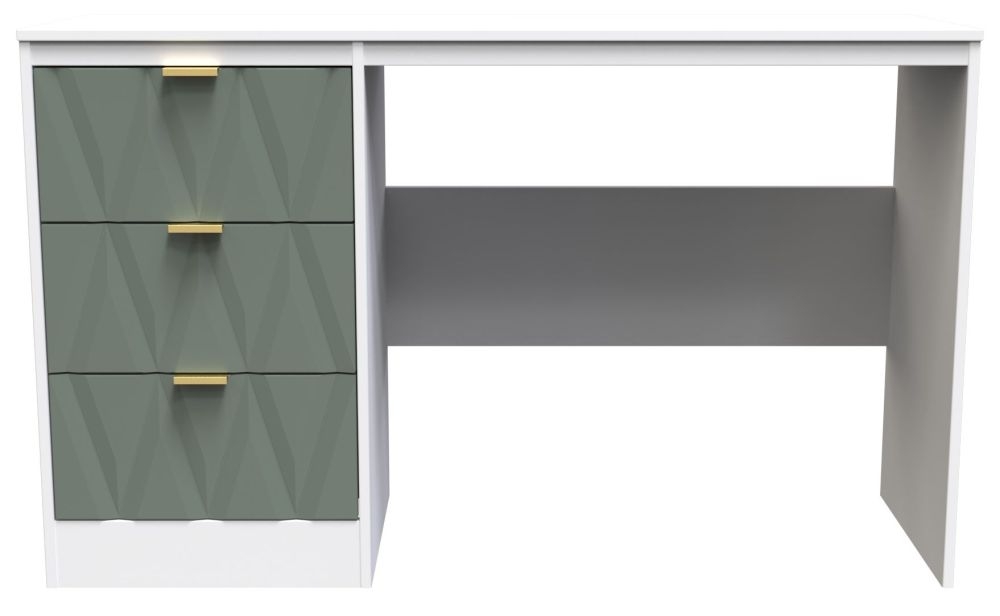 Las Vegas White and Green 3 Drawer Desk