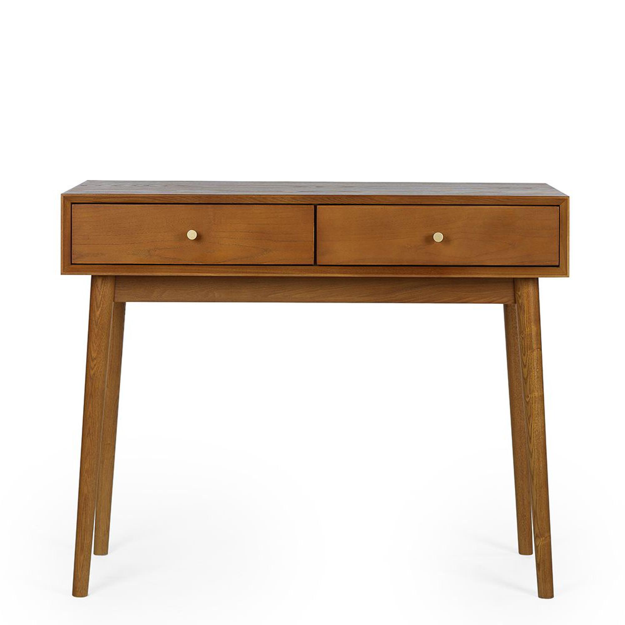 Lowry Writing Desk - 2 Drawer - Cherry Wood - Retro Style