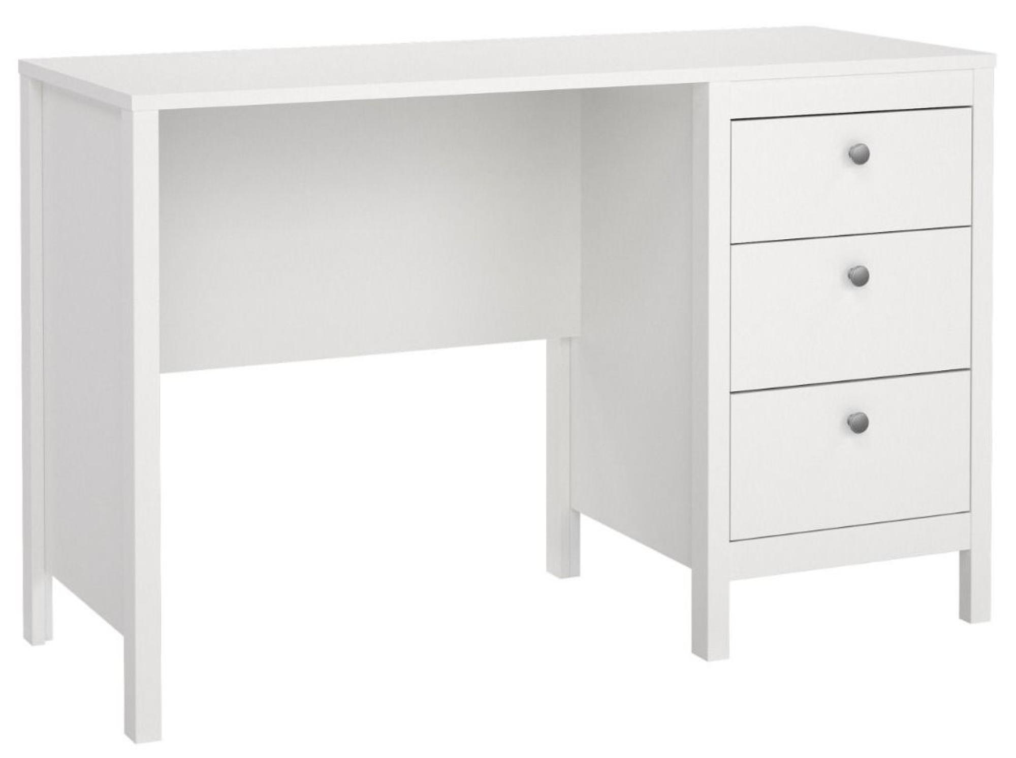 Madrid White 3 Drawer Desk