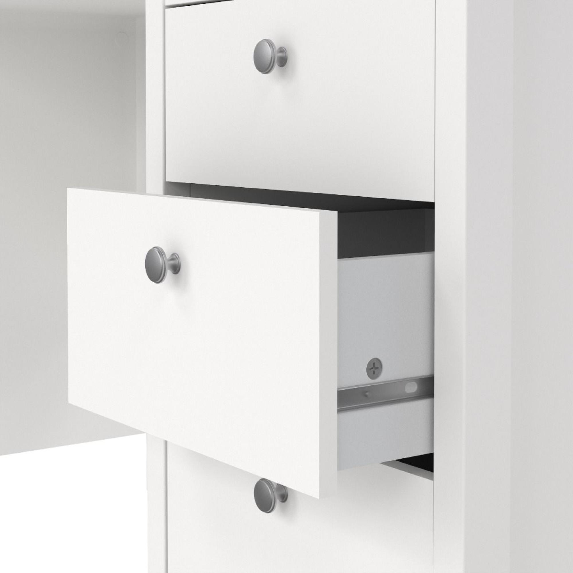 Madrid White 3 Drawer Desk