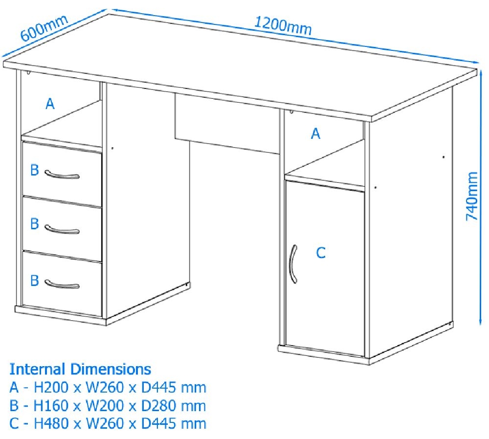 Maryland Computer Desk - Beech - AW12010
