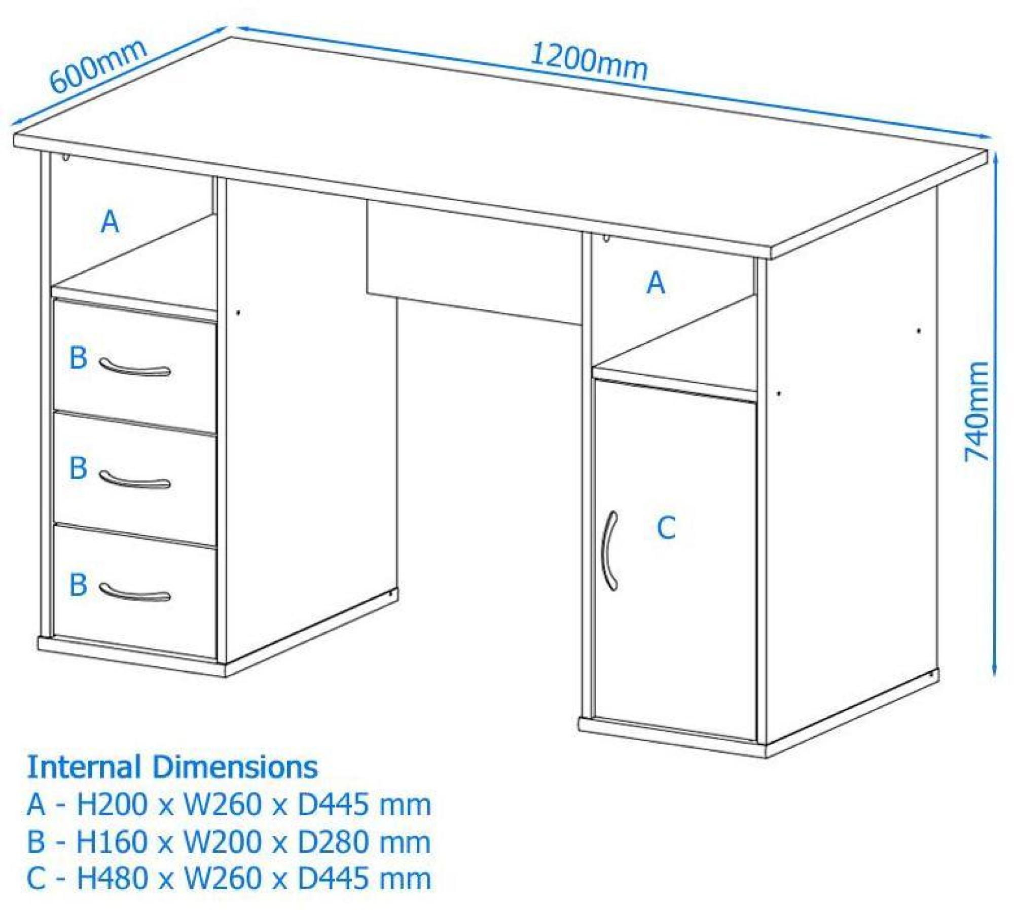 Maryland Computer Desk - White - AW12010WHI