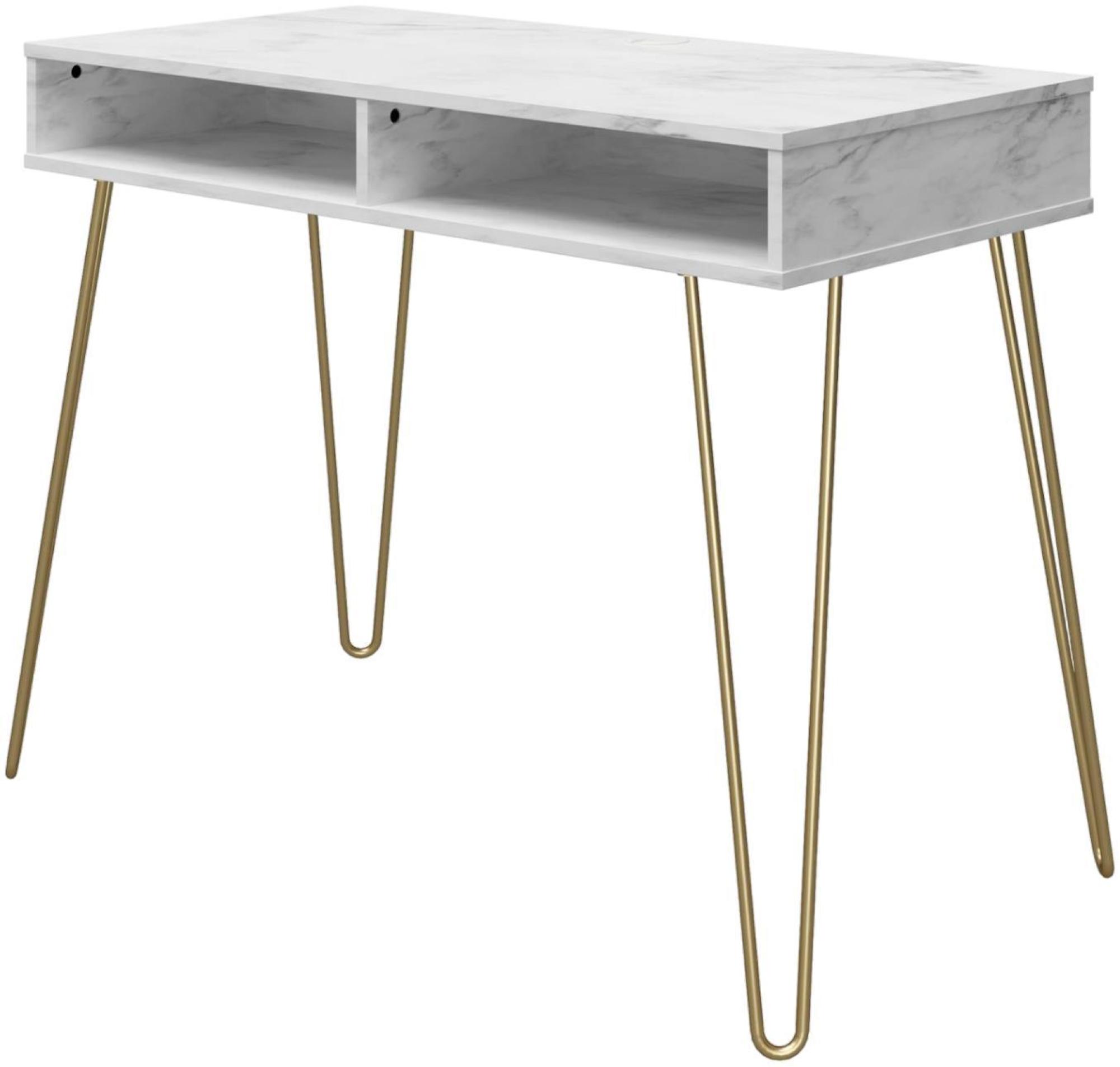 Novogratz Athena Desk - White Marble - AW9618891COMNUK