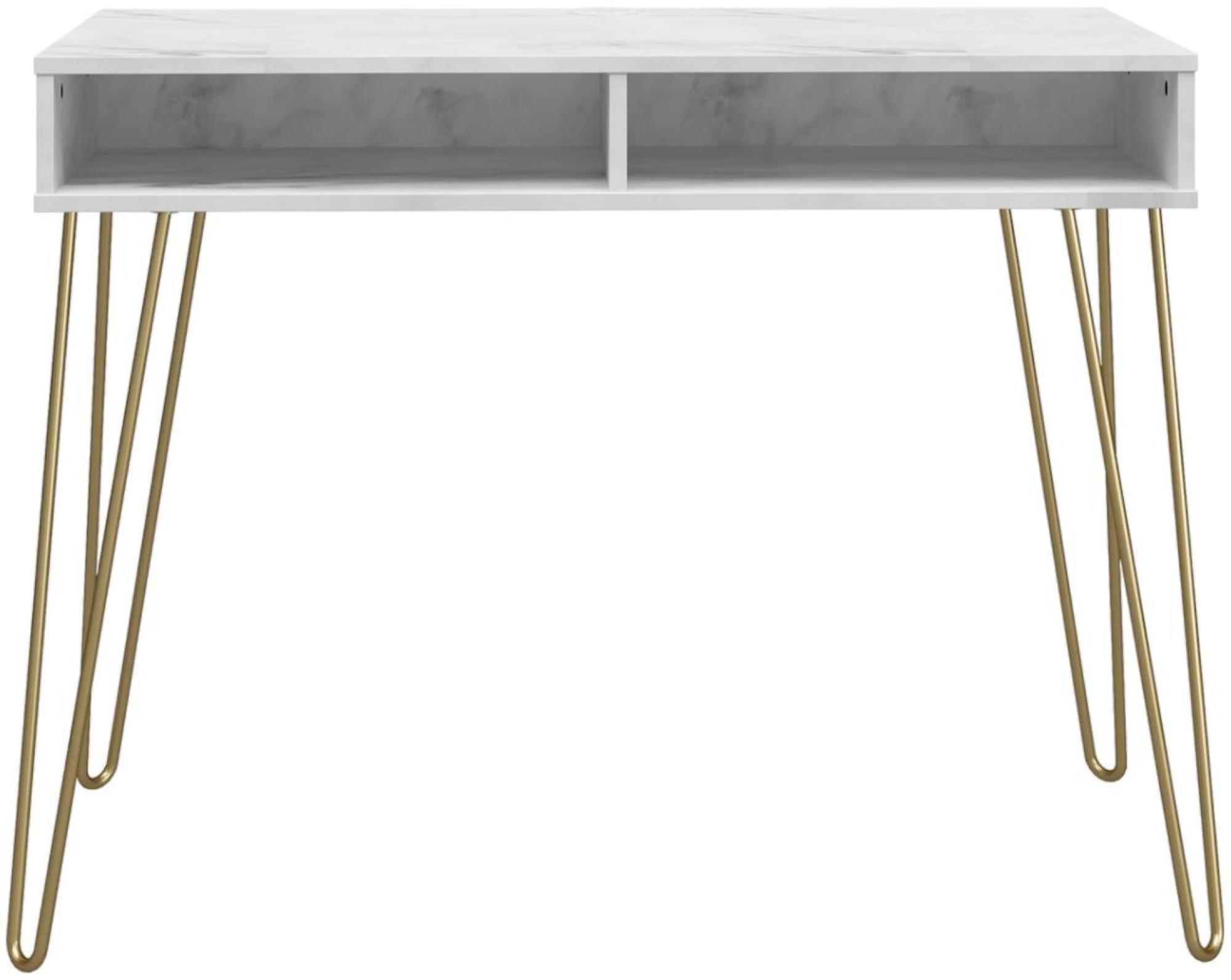Novogratz Athena Desk - White Marble - AW9618891COMNUK