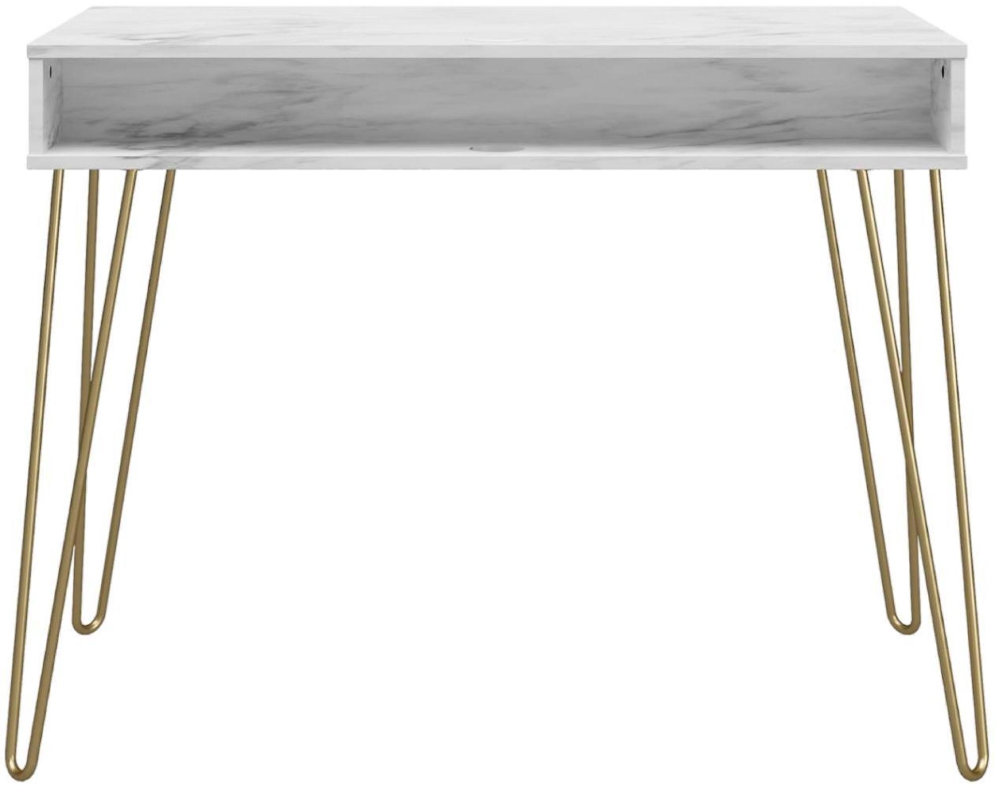 Novogratz Athena Desk - White Marble - AW9618891COMNUK