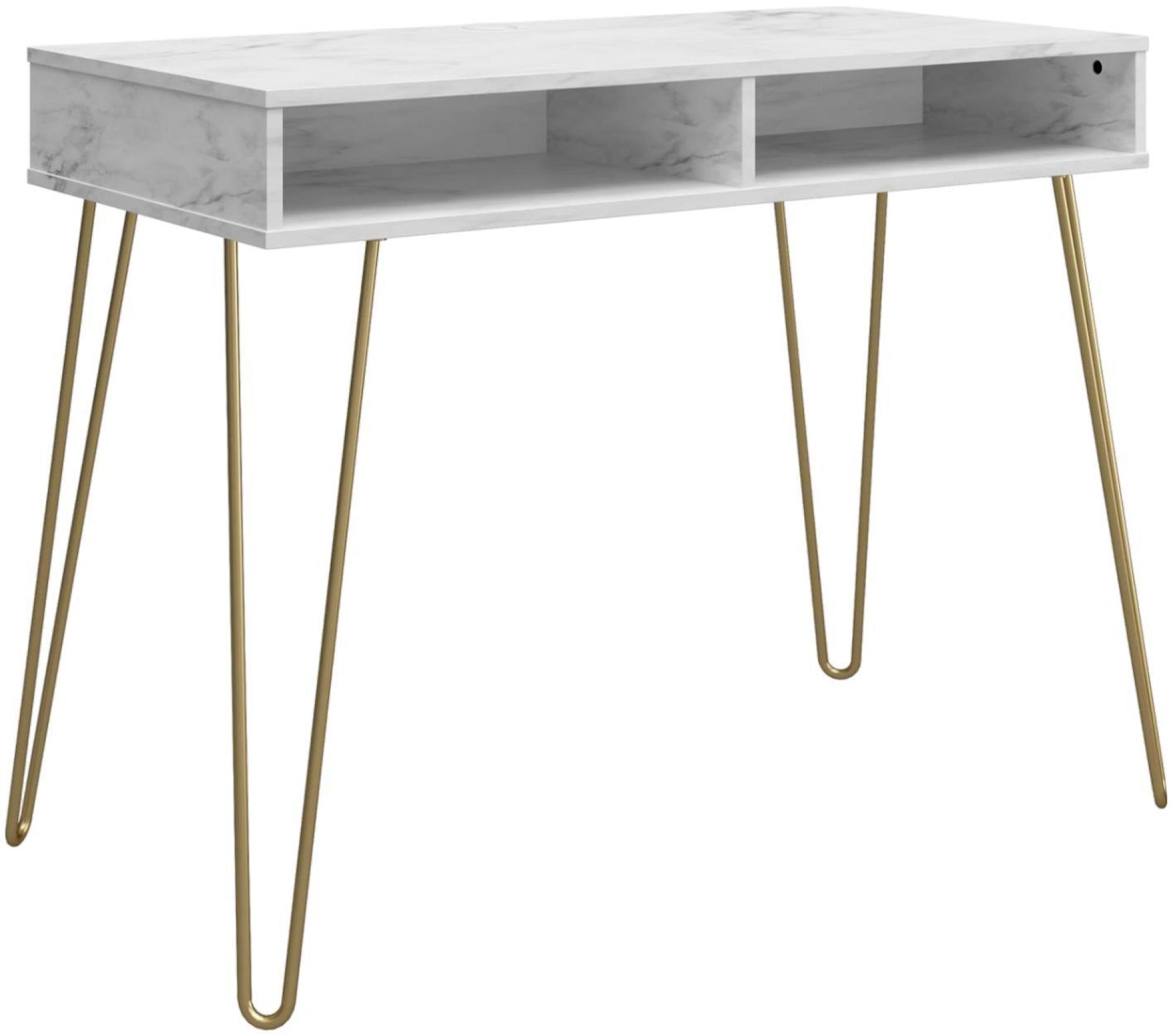 Novogratz Athena Desk - White Marble - AW9618891COMNUK