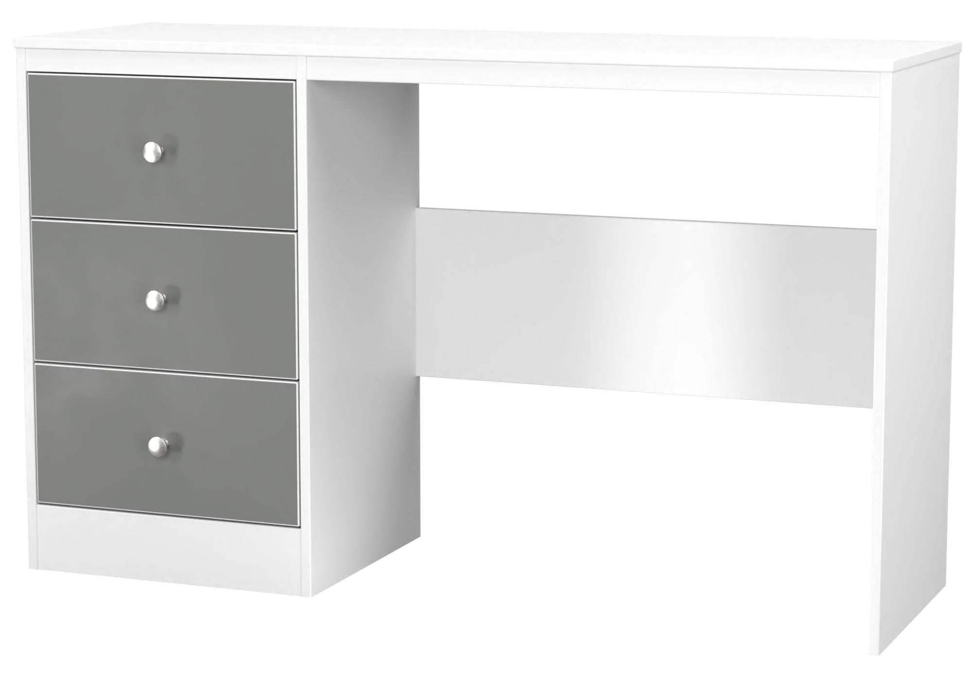 Padstow Desk - 3 Drawer - Grey and White Matt
