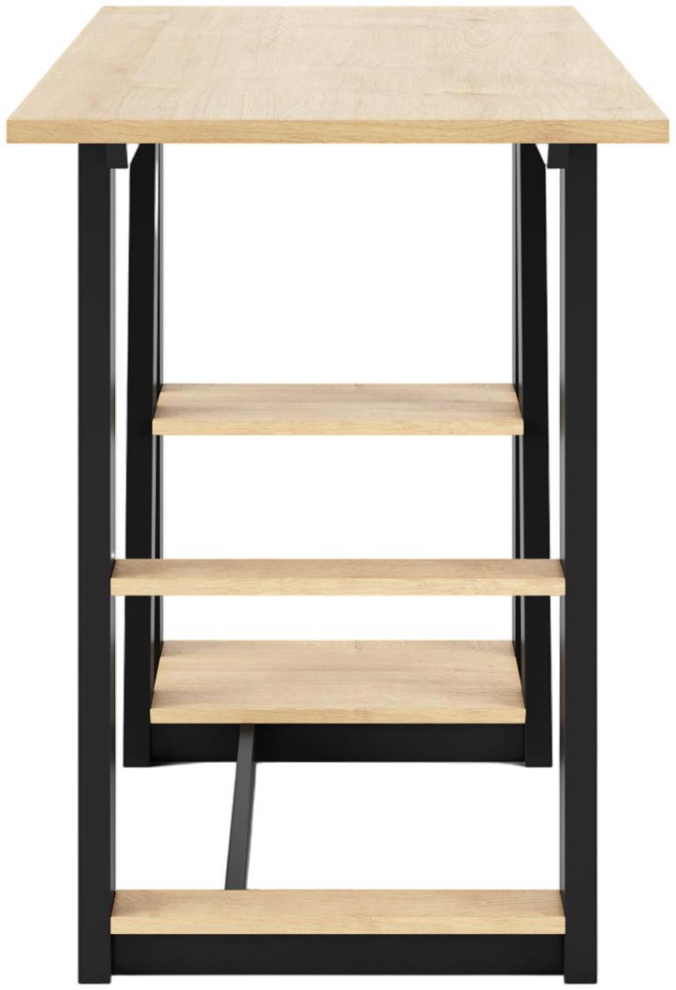 Penzance Study Desk - Oak & Black - AW3140