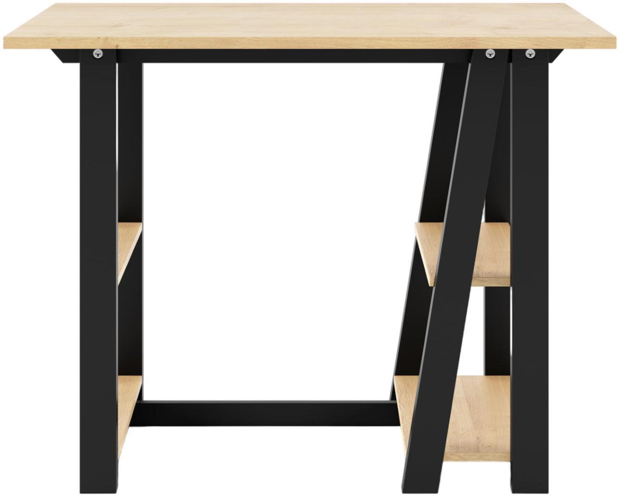 Penzance Study Desk - Oak & Black - AW3140