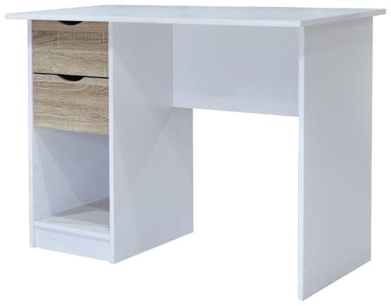 Perce White 2 Drawer Desk