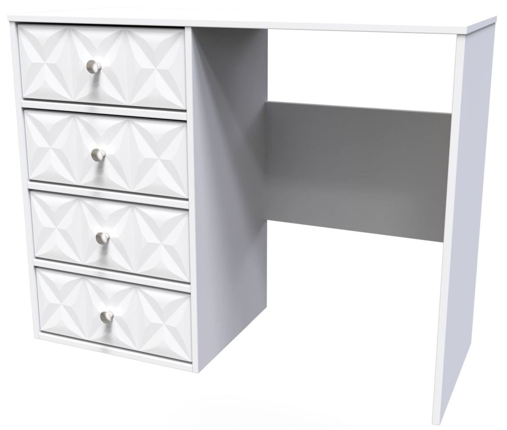 Pixel Desk - 4 Drawer - White