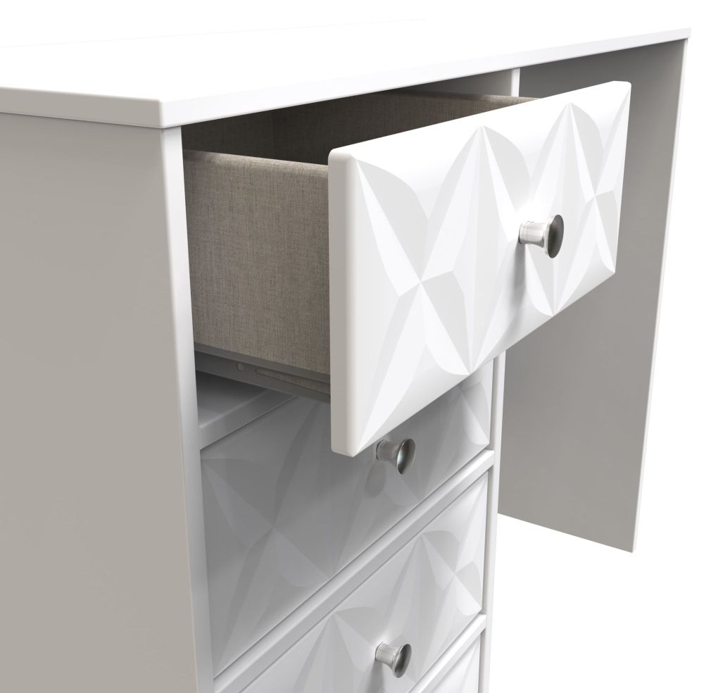 Pixel Desk - 4 Drawer - White