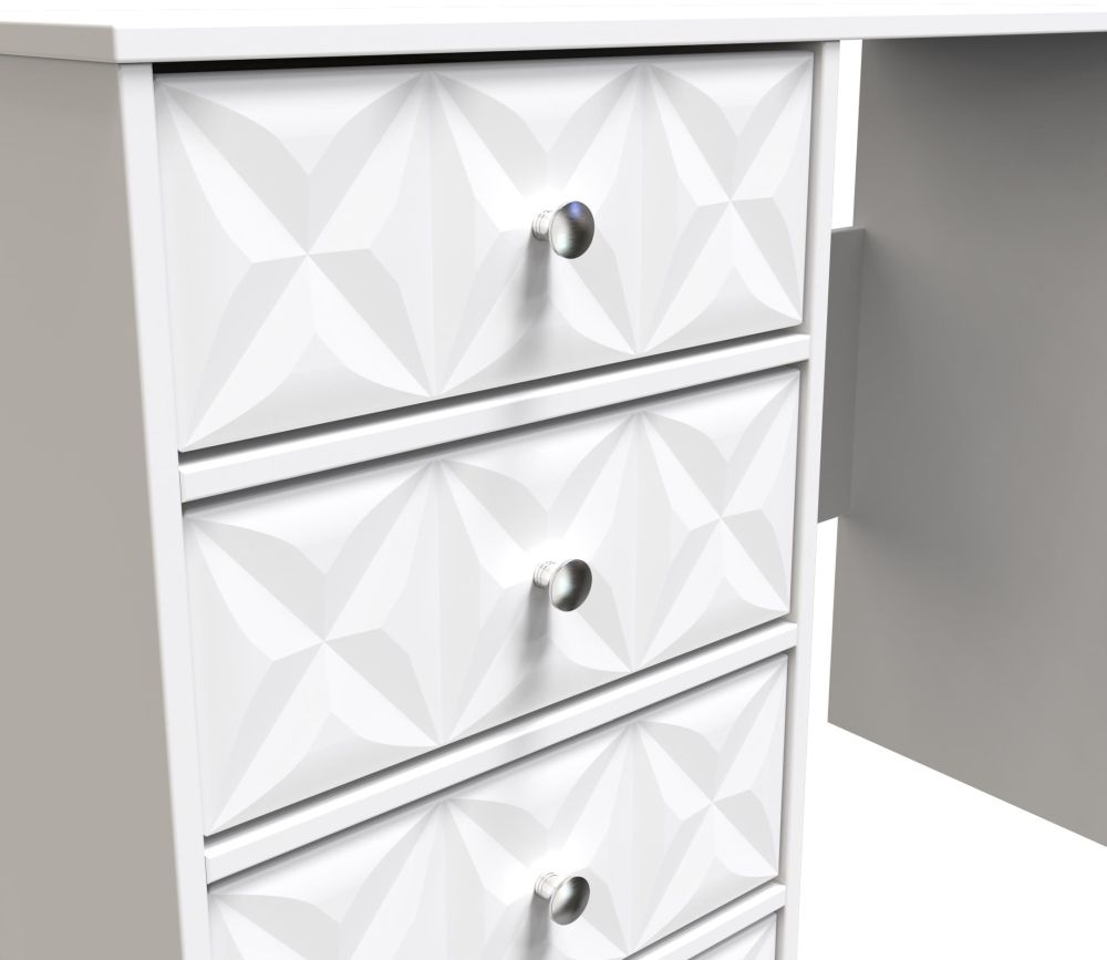 Pixel Desk - 4 Drawer - White