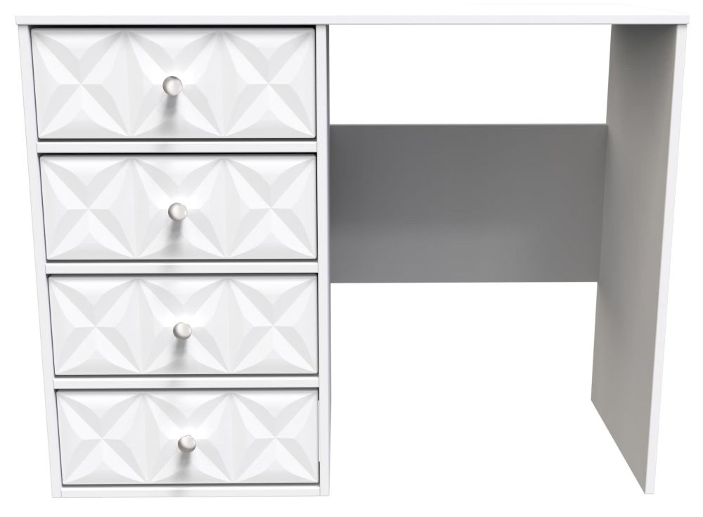 Pixel White 4 Drawer Desk