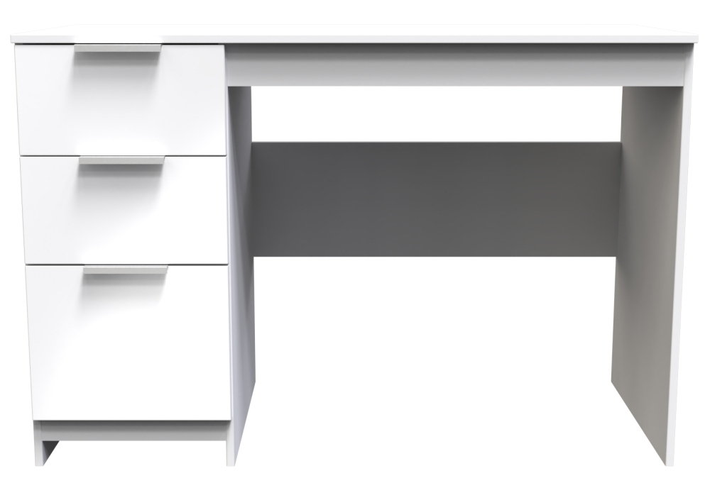 Plymouth White Gloss 3 Drawer Desk