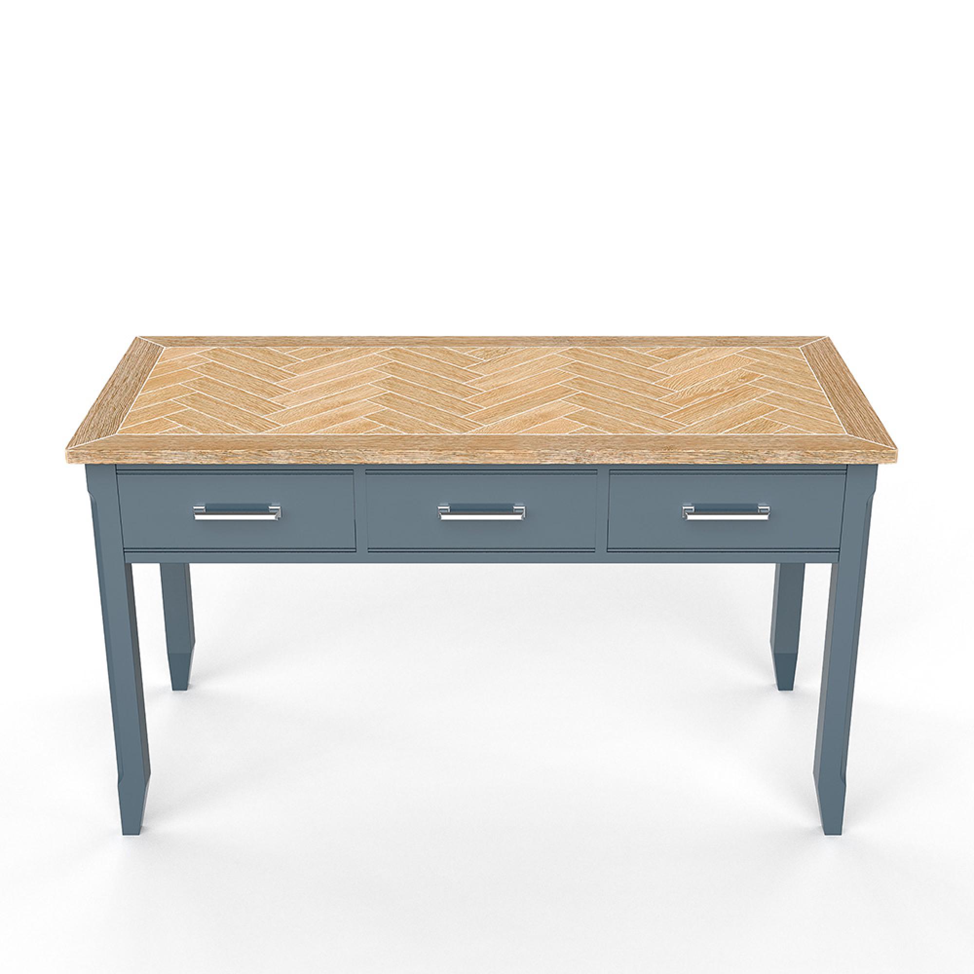 Signature Blue Executive Desk - 3 Drawer