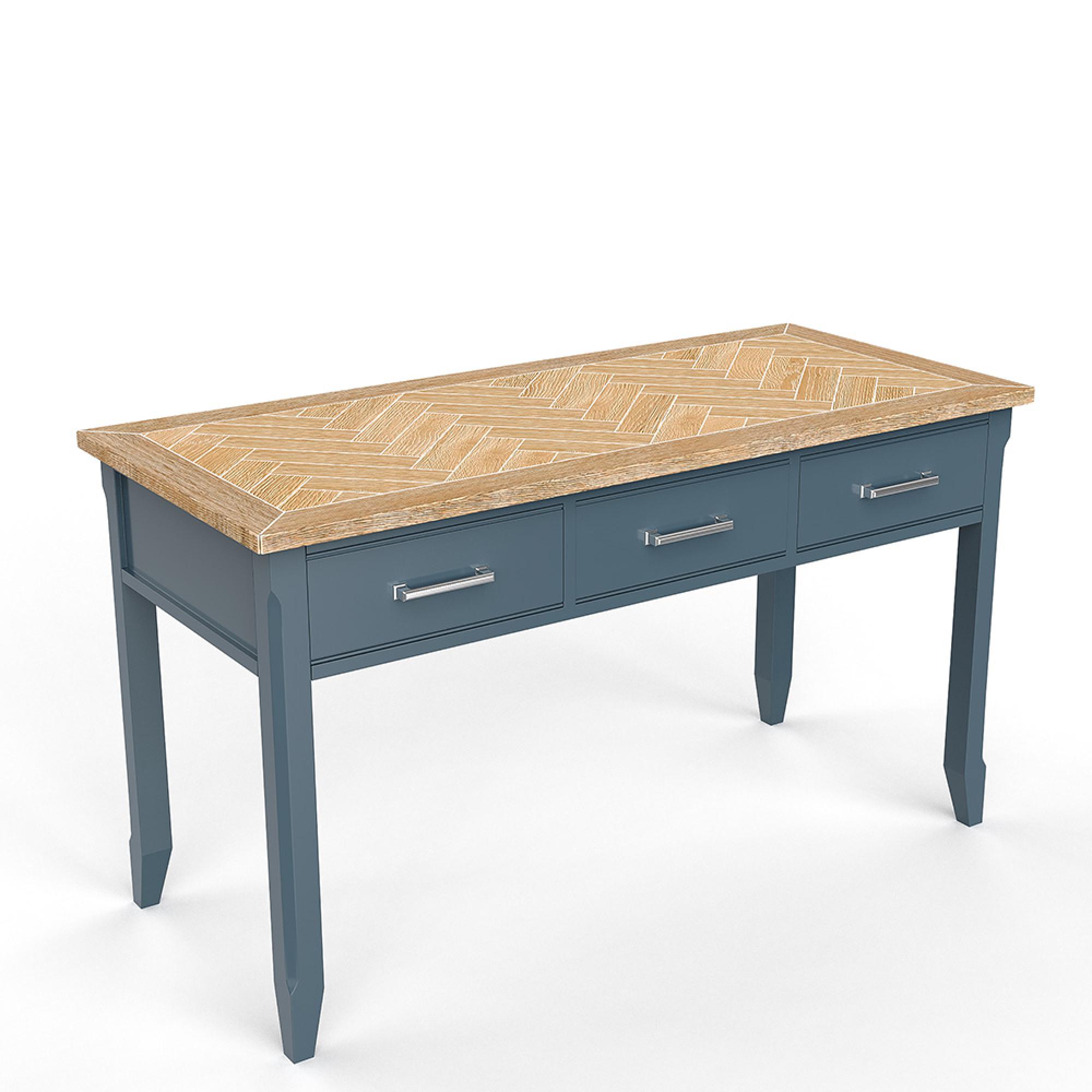 Signature Blue Executive Desk - 3 Drawer
