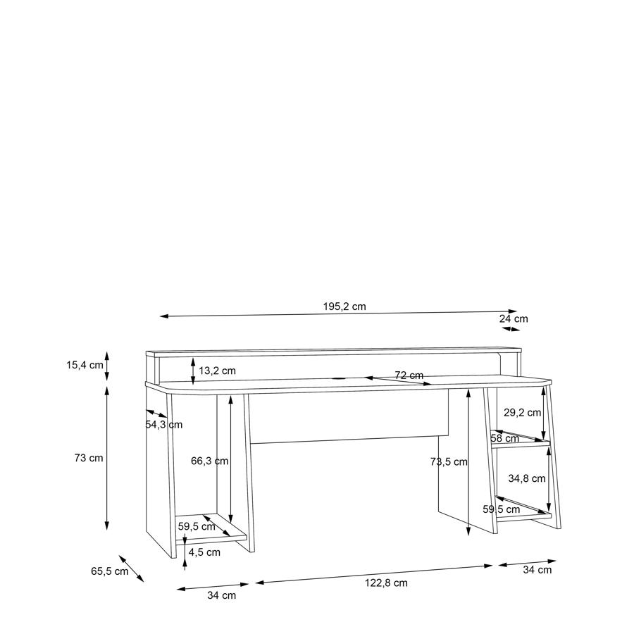 Tezaur Black and Blue LED Light Gaming Desk