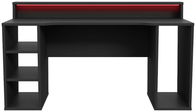 Tezaur Black and Red LED Light Gaming Desk