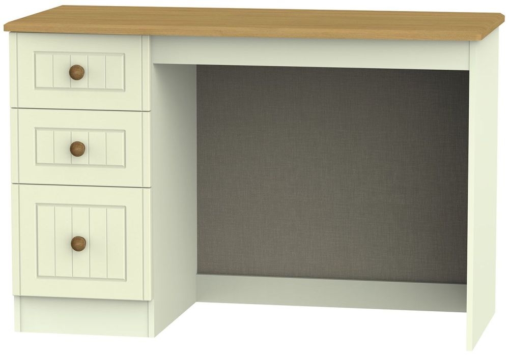 Warwick Cream and Oak 3 Drawer Desk