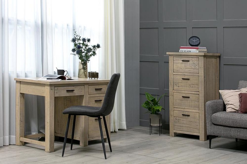 Washed Grey Reclaimed Pine Writing Desk