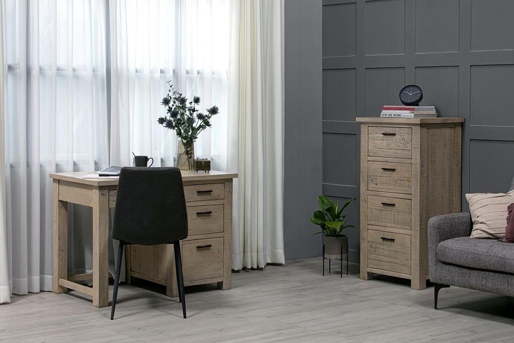 Washed Grey Reclaimed Pine Writing Desk