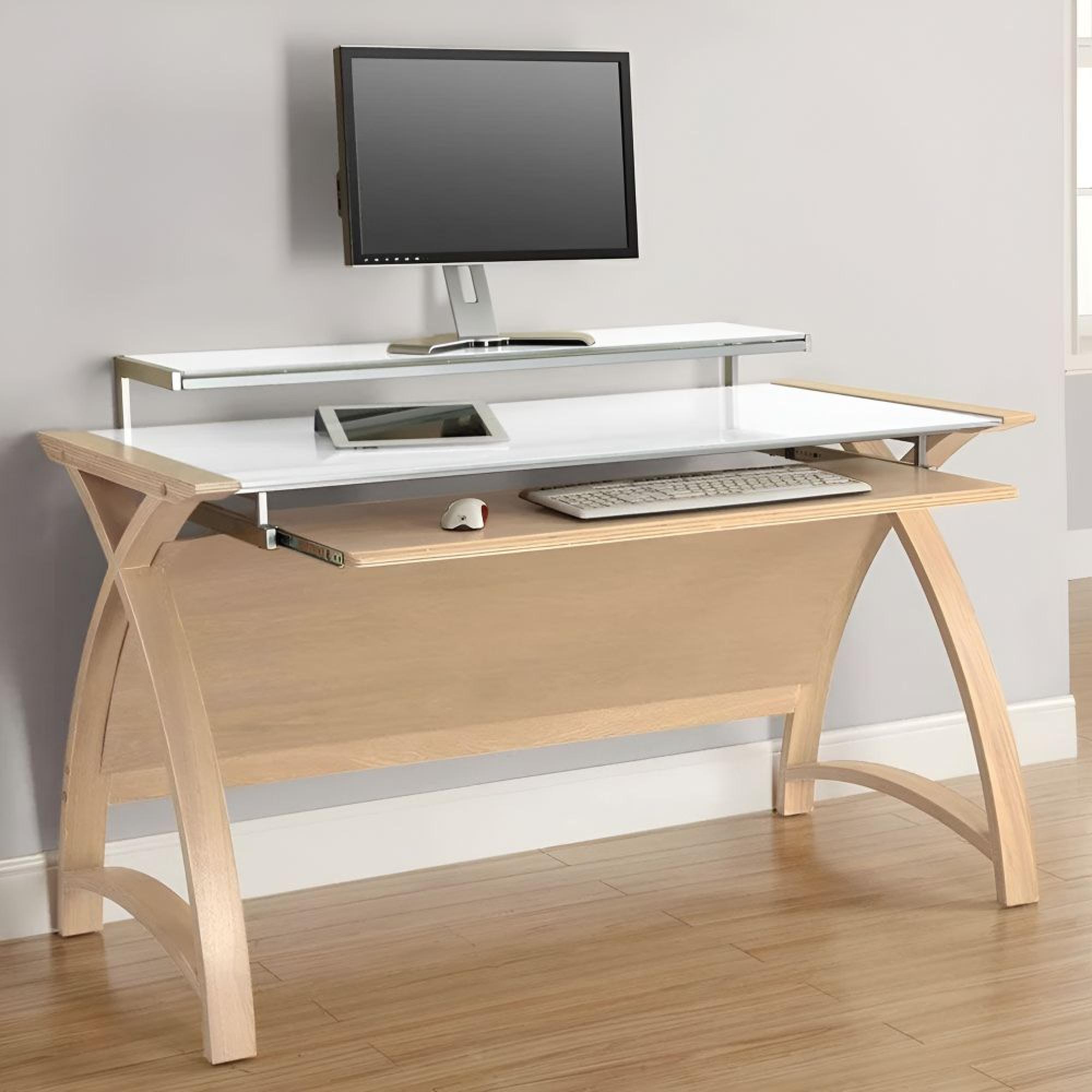 Curve Computer Desk - Oak - 1300 - PC201