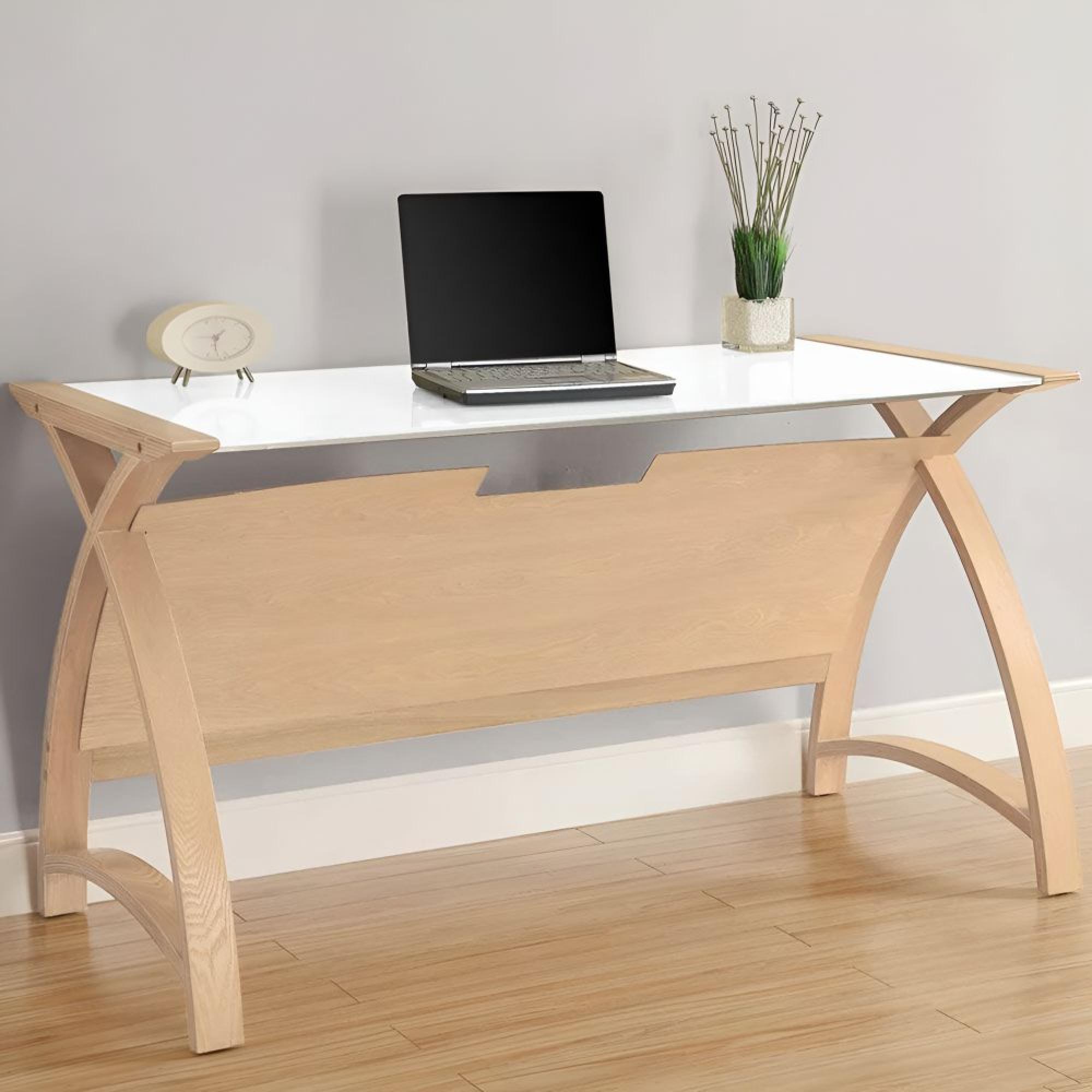 Curve Laptop Table - Oak - PC201 1300LT