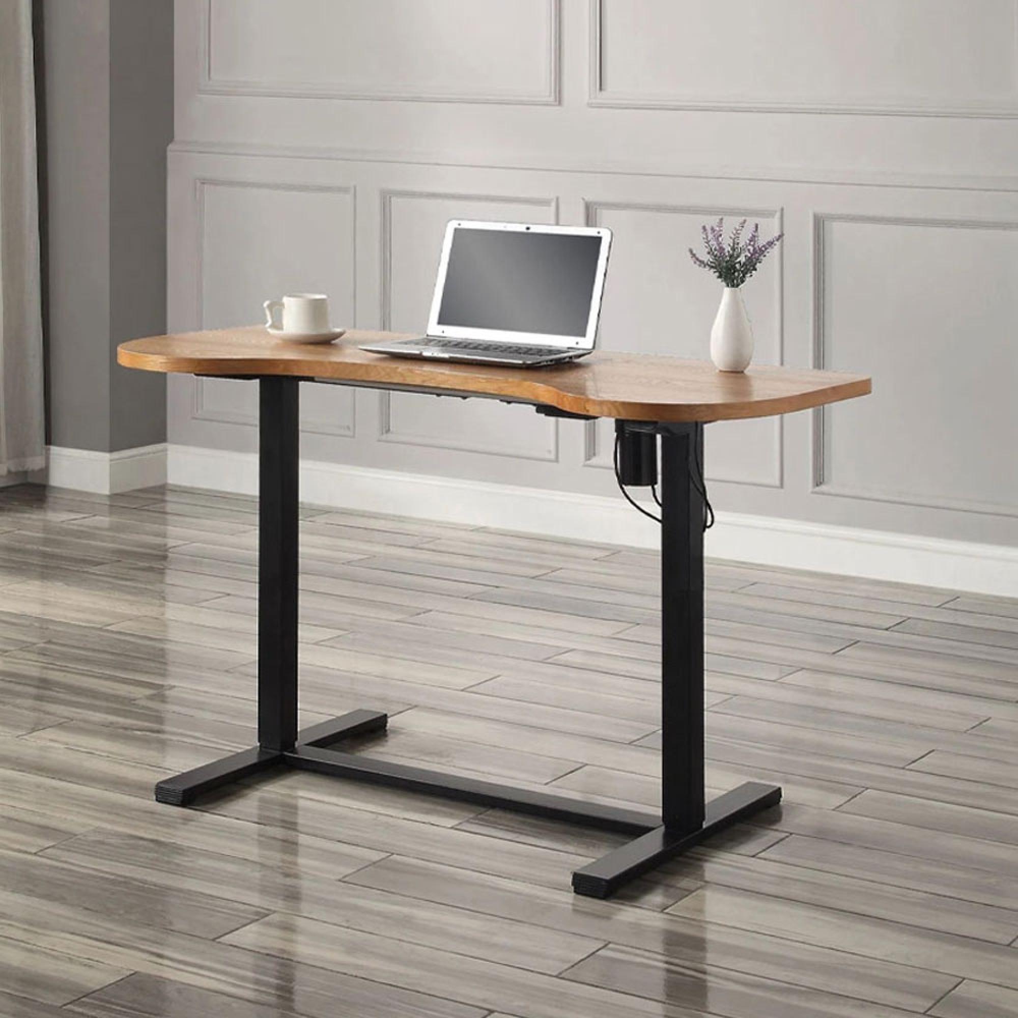 San Francisco Height Adjustable Desk - Oak and Black - PC715