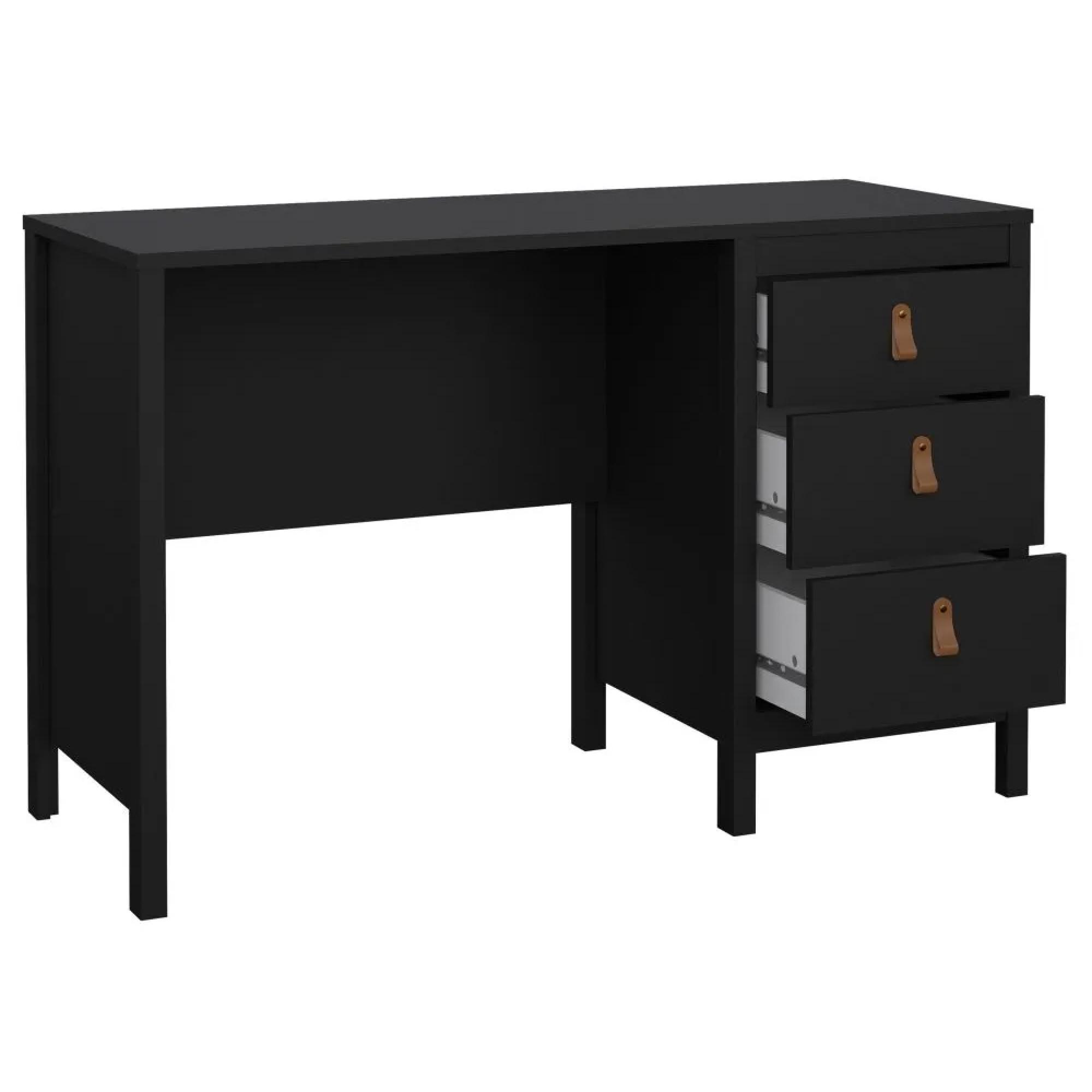 Clearance - Barcelona Desk - 3 Drawer - Black - A525