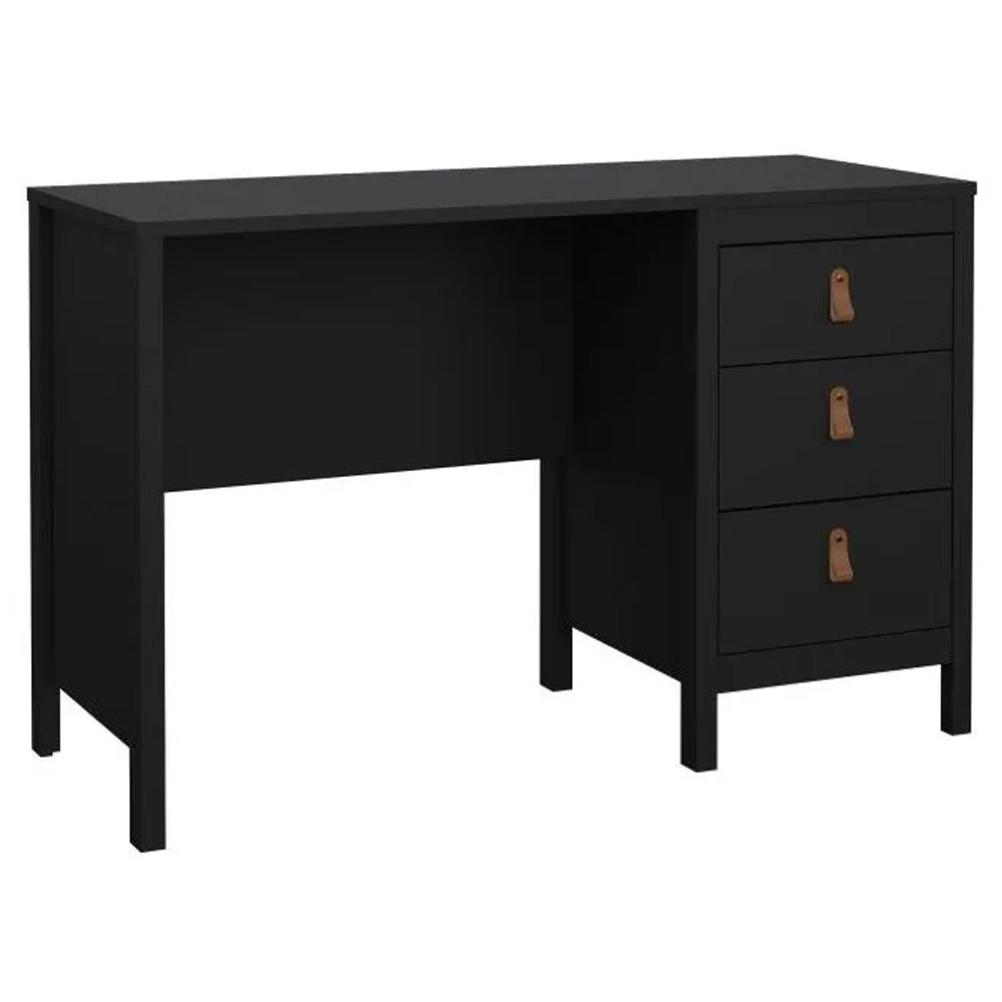 Clearance - Barcelona Desk - 3 Drawer - Black - A526