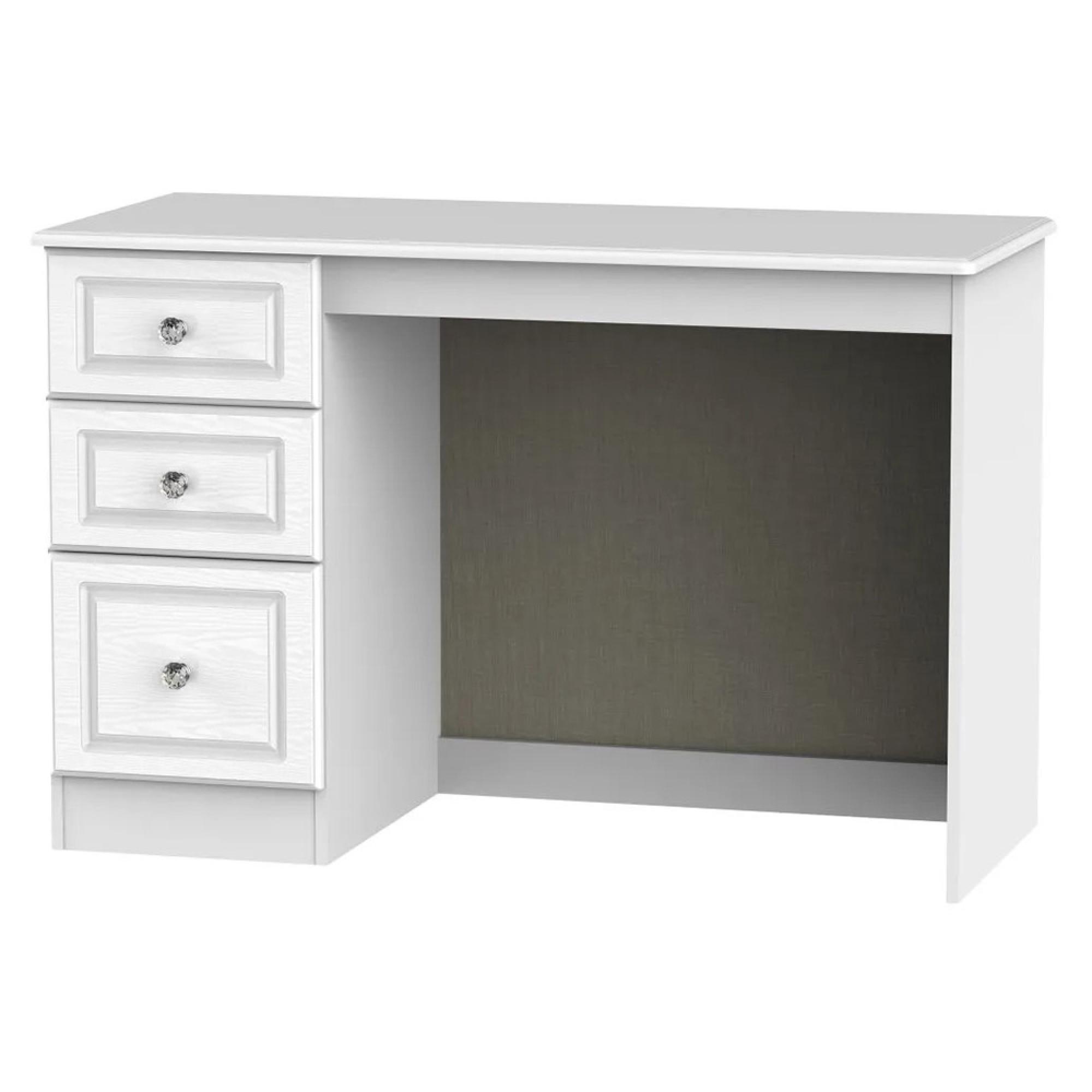 Crystal Desk - 3 Drawer - White