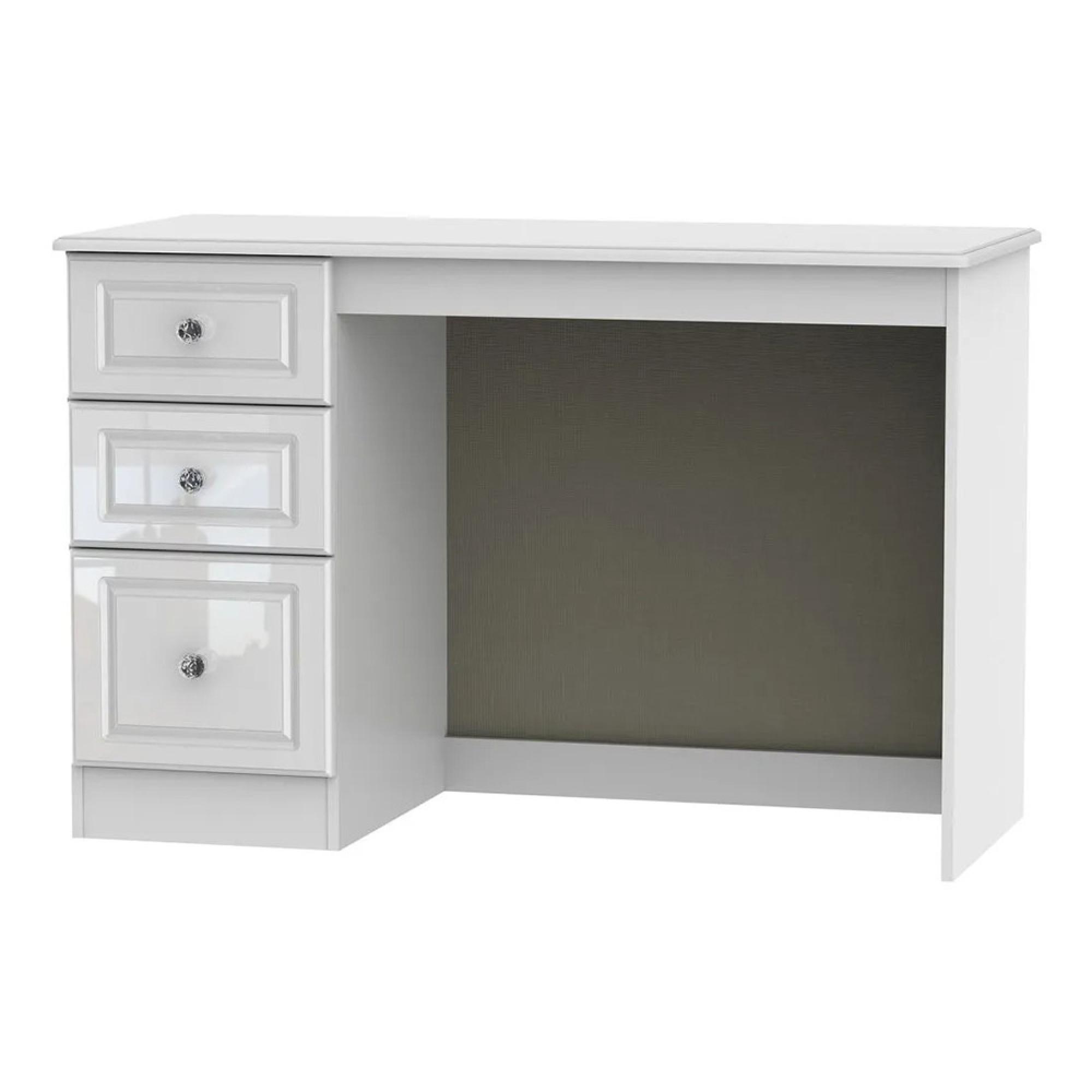 Balmoral Desk - 3 Drawer - White Gloss