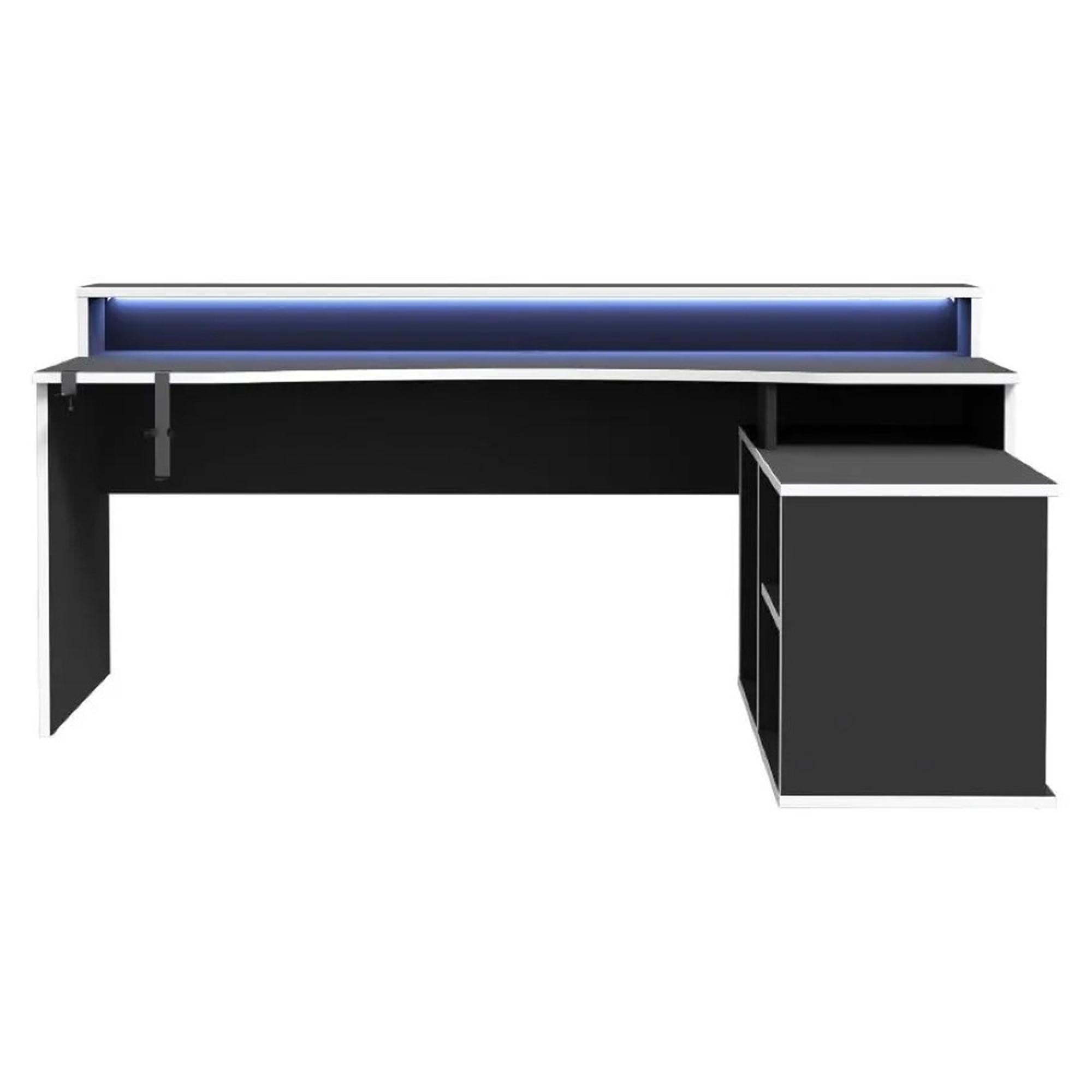 Tezaur Gaming Desk - LED Light - Black